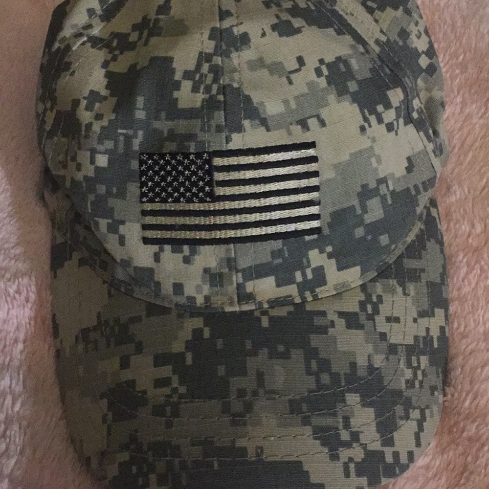 Camo Hat with Flag logo